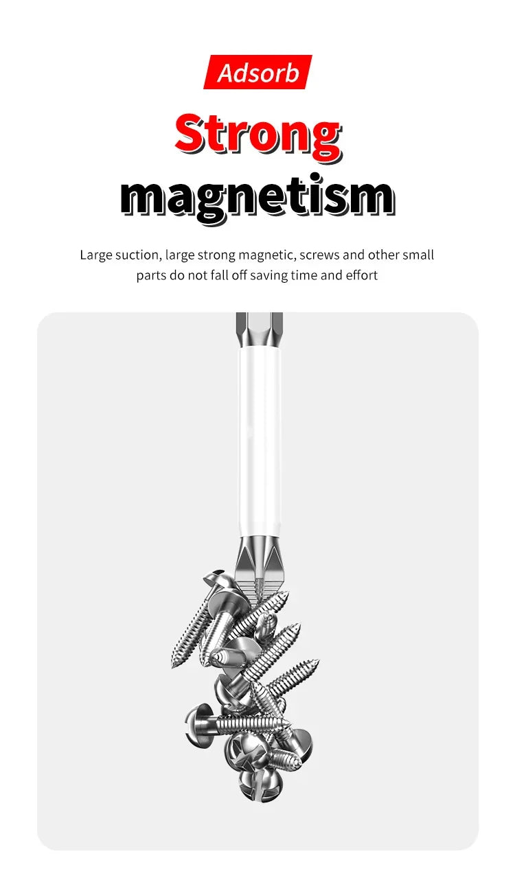 6 PCS Cross Screwdriver Head Strong Magnetic Anti Slip High Hardness Electric Screwdriver Tool Electric Drill Extended Hexagonal