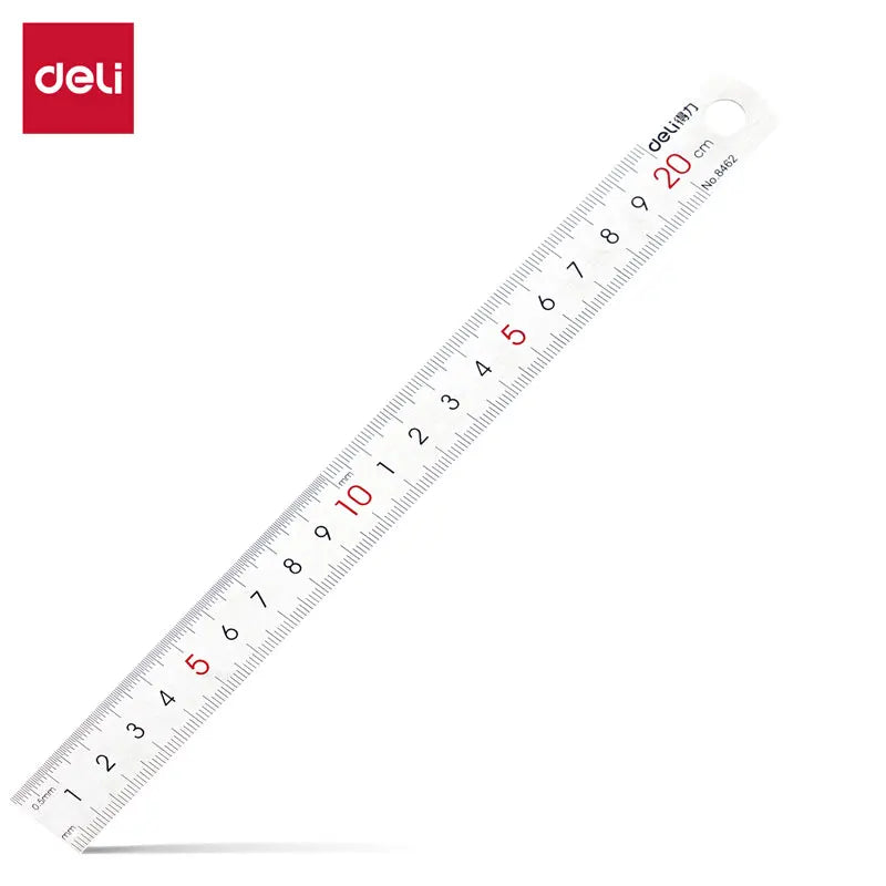 Deli Stainless Steel Ruler for Students And Woodworkers Straight Edge Measuring Tool for Drawing And Drafting 15/20/30/50cm