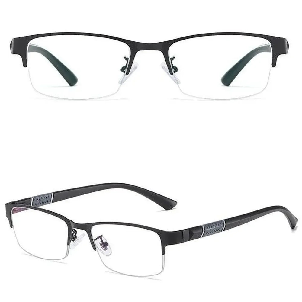 Glasses Men Anti-Blue Light Business Reading Glasses Vintage Half Frame Eye Protection Ultra Light Office Eyeglasses