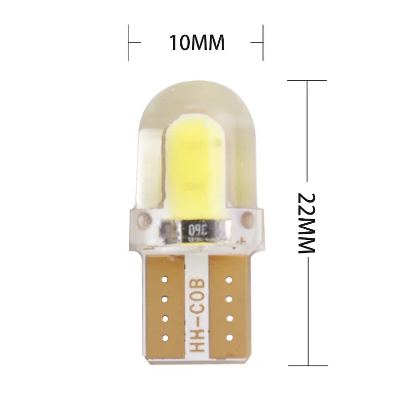 20X LED T10 Led 194 168 W5W COB Led Car Wedge Bulb Auto Interior Dome Reading Light Parking Lamp  License Plate Light