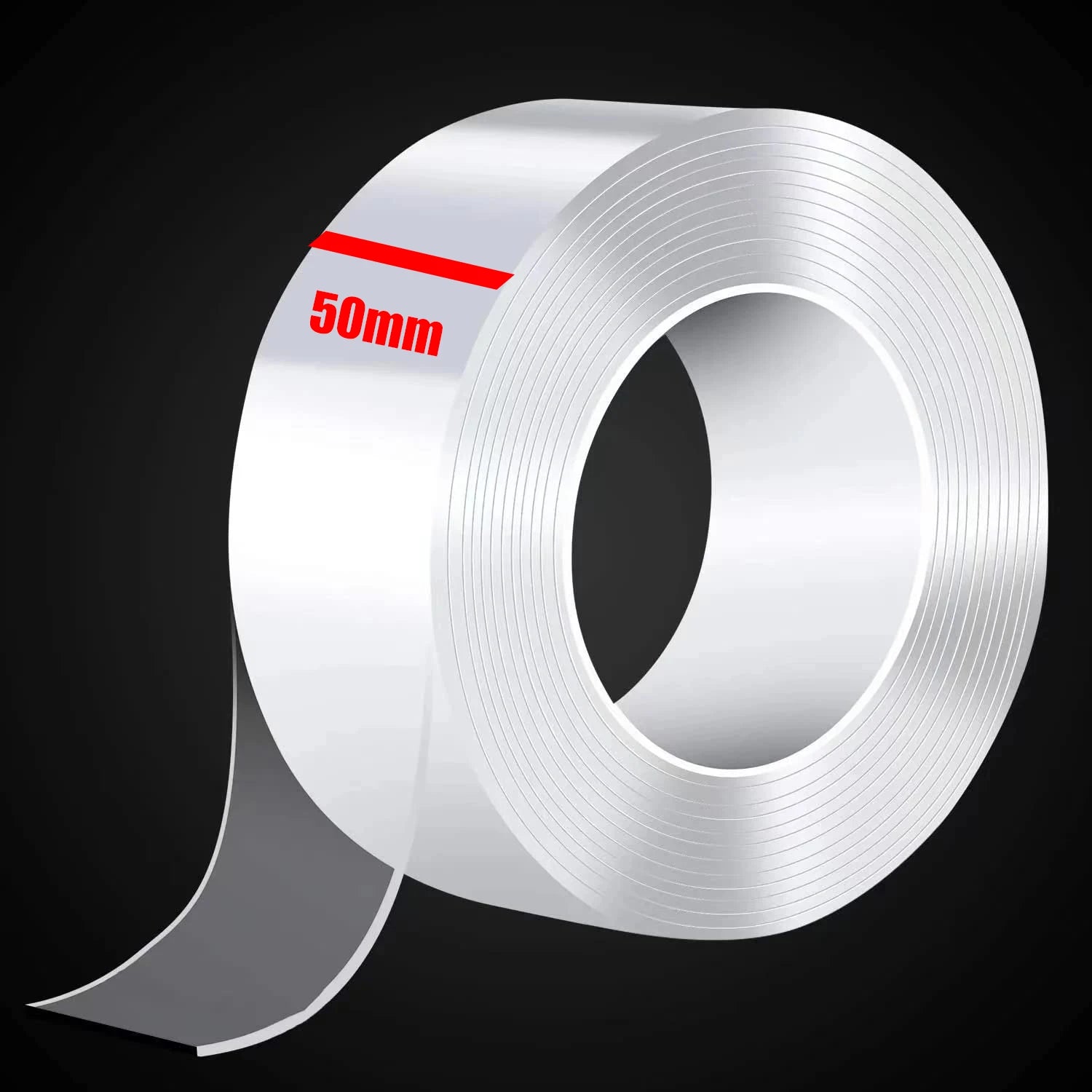 50mm Width Double-sided Adhesive Nano Tape 1-5M Reusable No Trace Waterproof Ultra-strong Wall Tape Strip Clear Mounting Tape