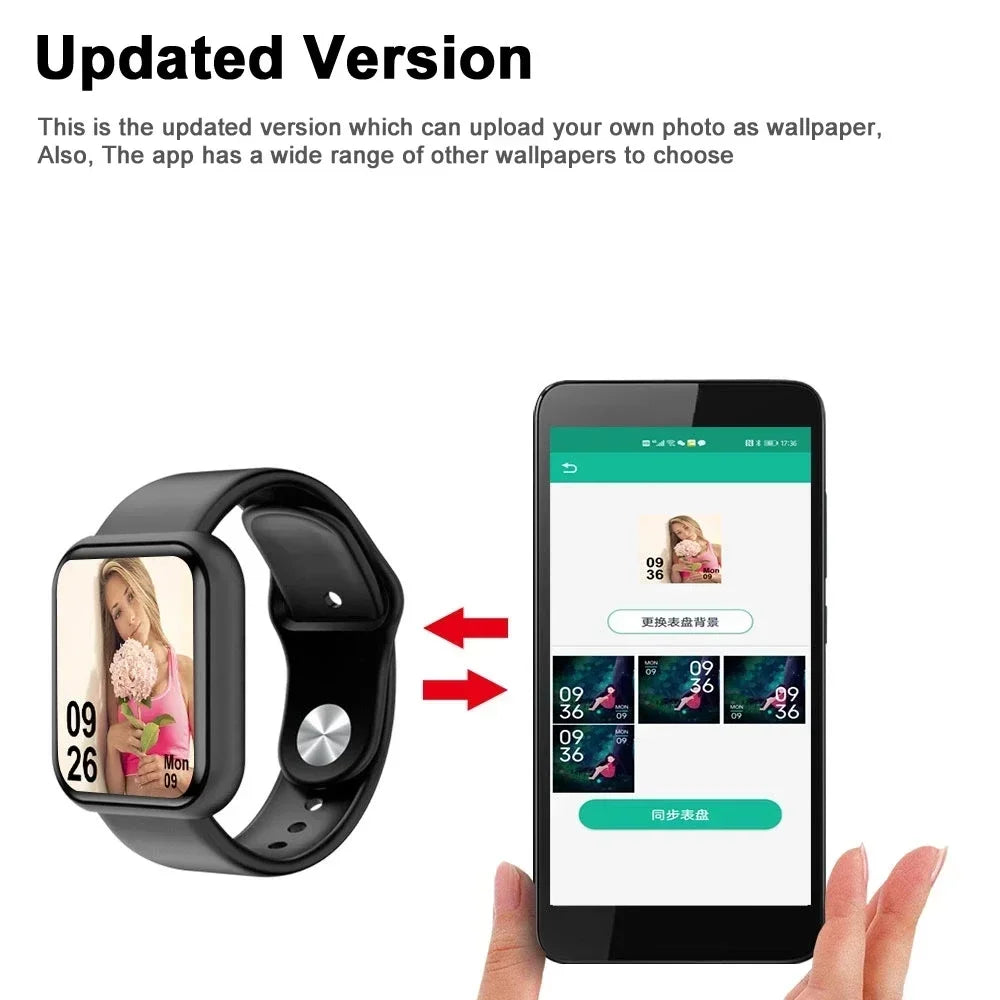Smartwatch Y68 w/ Color Screen: Activity Tracker, Multi-Sport Mode, Step Counter, Notification Alert, Remote Music/Camera