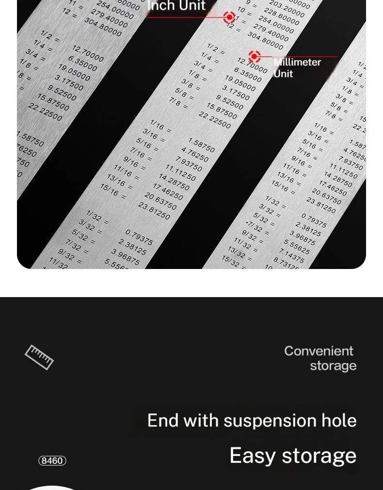 Deli Stainless Steel Ruler for Students And Woodworkers Straight Edge Measuring Tool for Drawing And Drafting 15/20/30/50cm