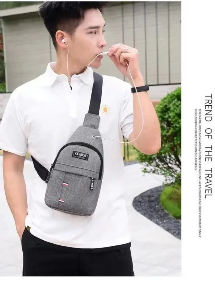 Men's fashionable, convenient, casual, waterproof, adjustable shoulder strap, large capacity waist bag suitable for outdoor acti