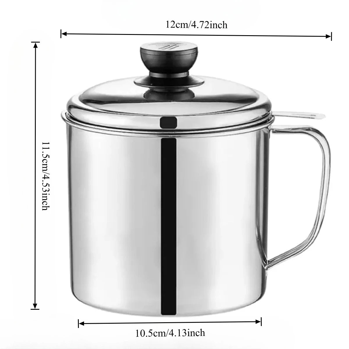 Bacon Grease Container Kitchen Oil Container Can with Strainer for Store Meat Frying Oil and Cooking Grease Storage