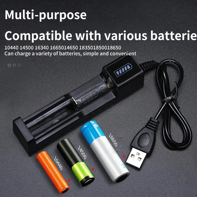 18650 Battery Charger 1/2/4 Slots Dual 18650 Charging 3.7V  Rechargeable Lithium Battery USB Charger For 16340 14500 18650