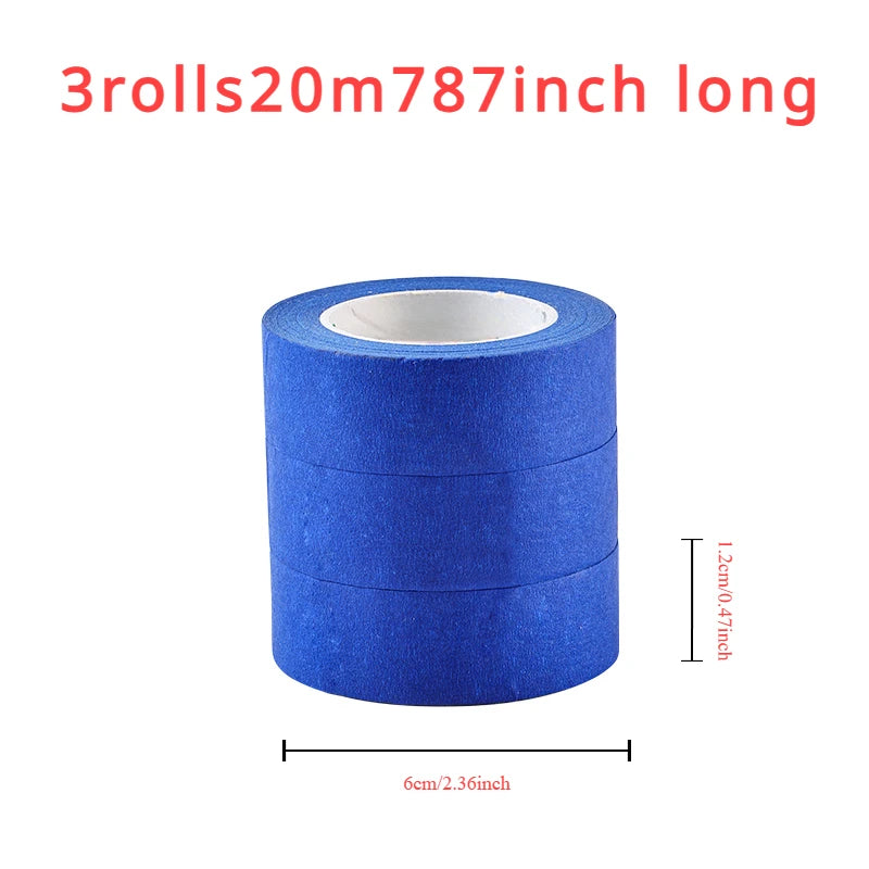 3 Roll/Set Paint Tape Multi-Surface Masking Easy Removal Paint Tape Security Wall Painting Crafts Art Construction Home 20m/Roll