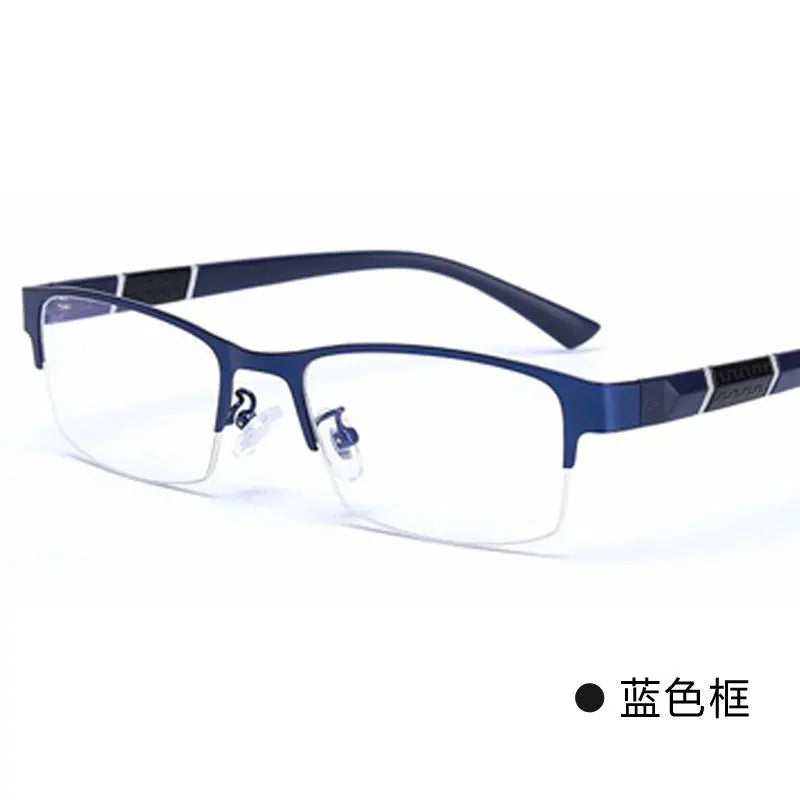 Glasses Men Anti-Blue Light Business Reading Glasses Vintage Half Frame Eye Protection Ultra Light Office Eyeglasses