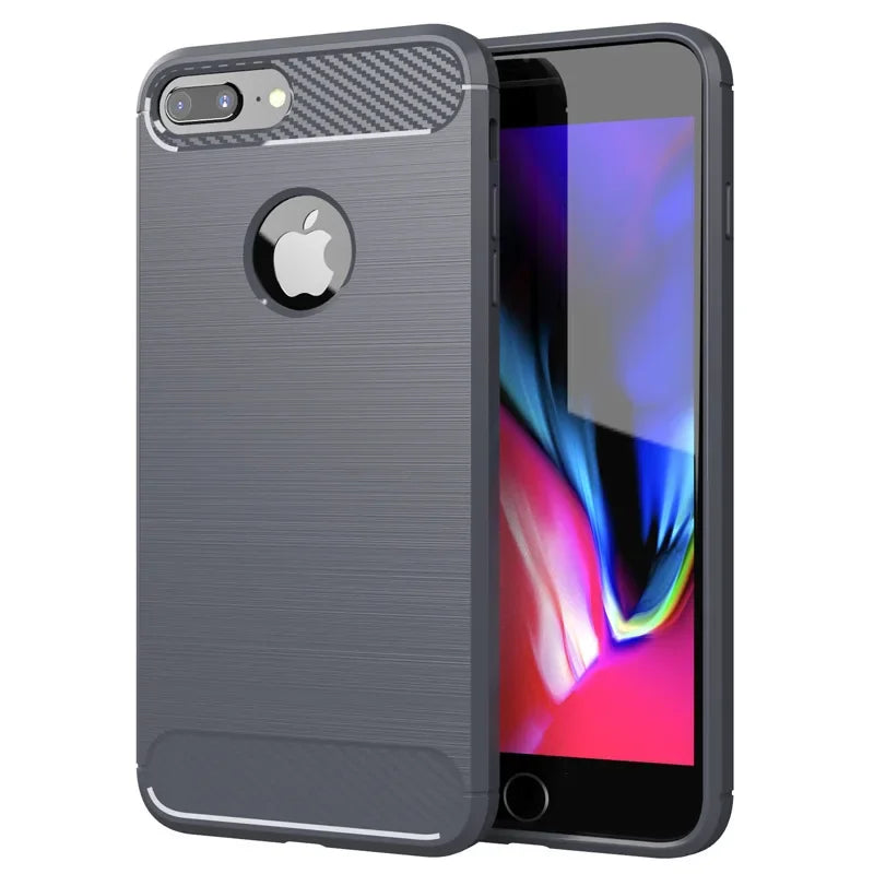 Soft Phone Case For iPhone XR XS Max X Carbon Fiber TPU ShockProof Back Cover for iphone 7 8 plus 6 6S SE2 SE3 Silicone Case