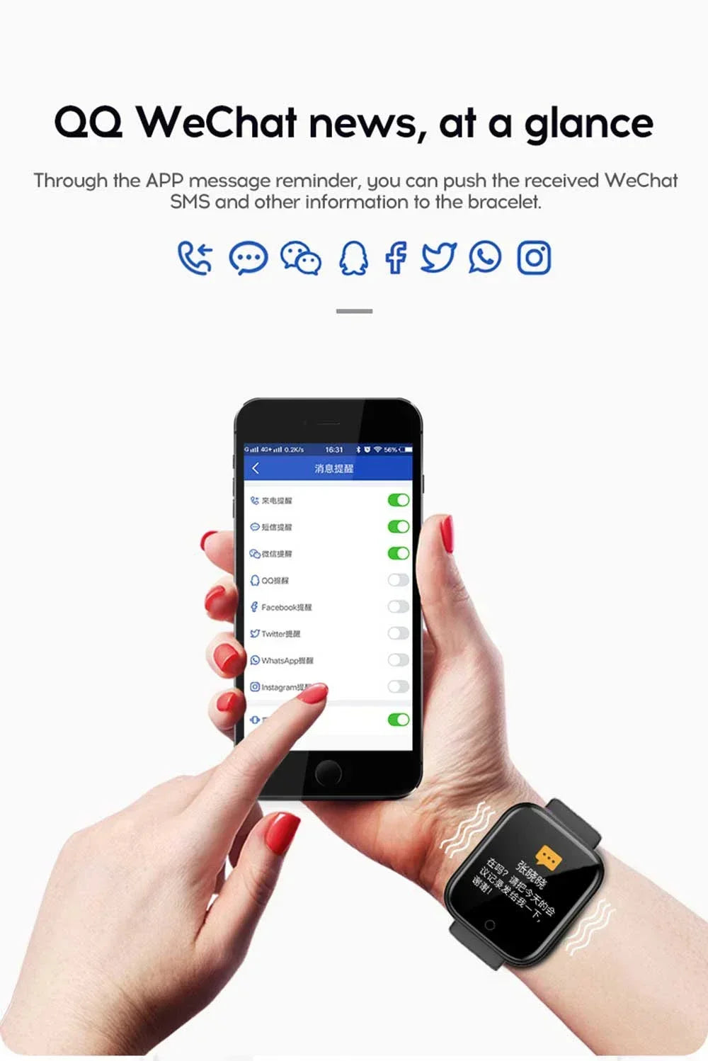 Smartwatch Y68 w/ Color Screen: Activity Tracker, Multi-Sport Mode, Step Counter, Notification Alert, Remote Music/Camera