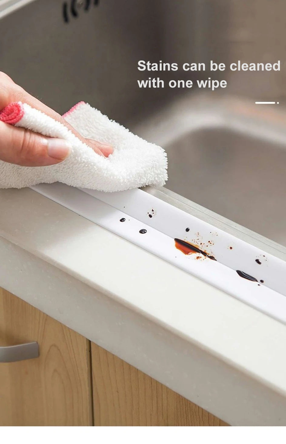 3.2M PVC Caulk Tape Self Adhesive Oil-Proof Kitchen Sink Edge Corner Wall Sticker  Bath Waterproof Toilet Sealing Strip Tape