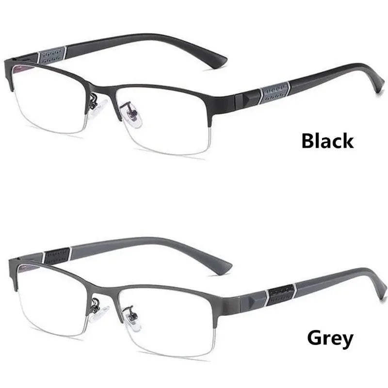 Glasses Men Anti-Blue Light Business Reading Glasses Vintage Half Frame Eye Protection Ultra Light Office Eyeglasses