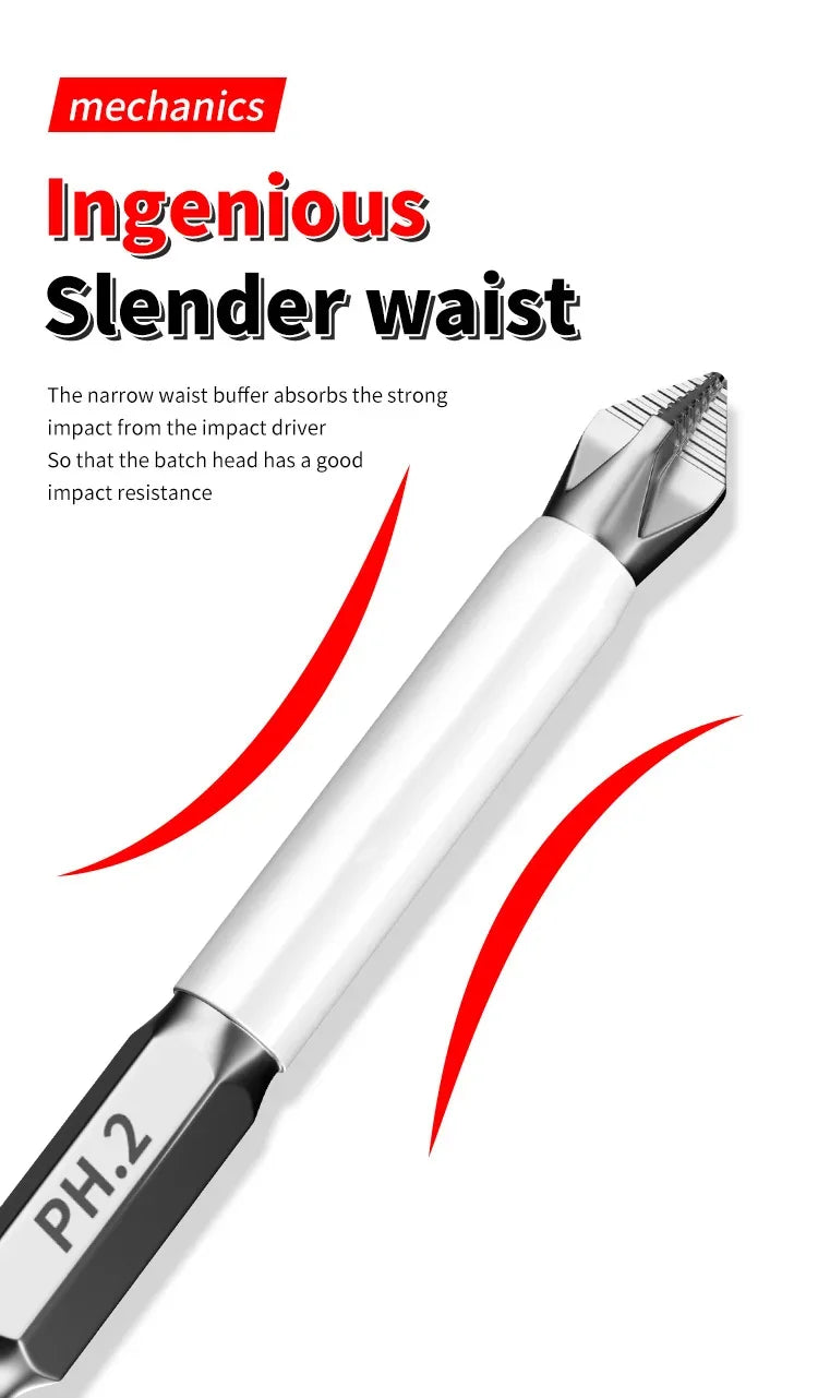 6 PCS Cross Screwdriver Head Strong Magnetic Anti Slip High Hardness Electric Screwdriver Tool Electric Drill Extended Hexagonal