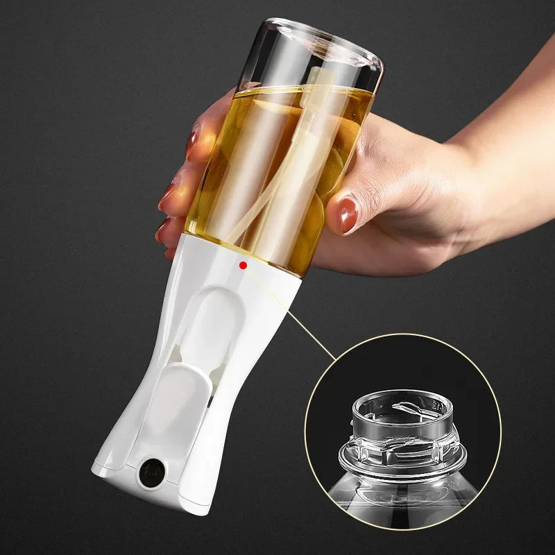 200/300/500mlOil Spray Plastic Household Kitchen Oil Spray Bottle Nebulizing Mist Filling Cooking Dual Use BBQ Camping Dispenser