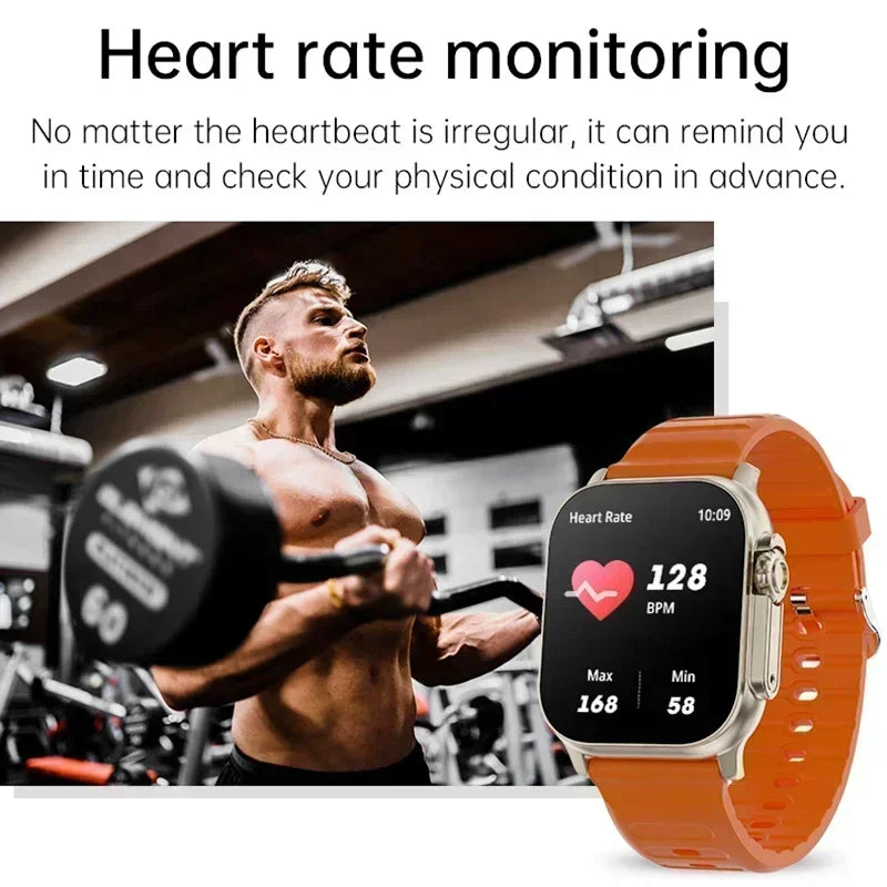 Smart Watch with Full Touch HD Screen 2.08" 49mm NFC Support Magnetic Charging Bluetooth Calling Health & Fitness Tra