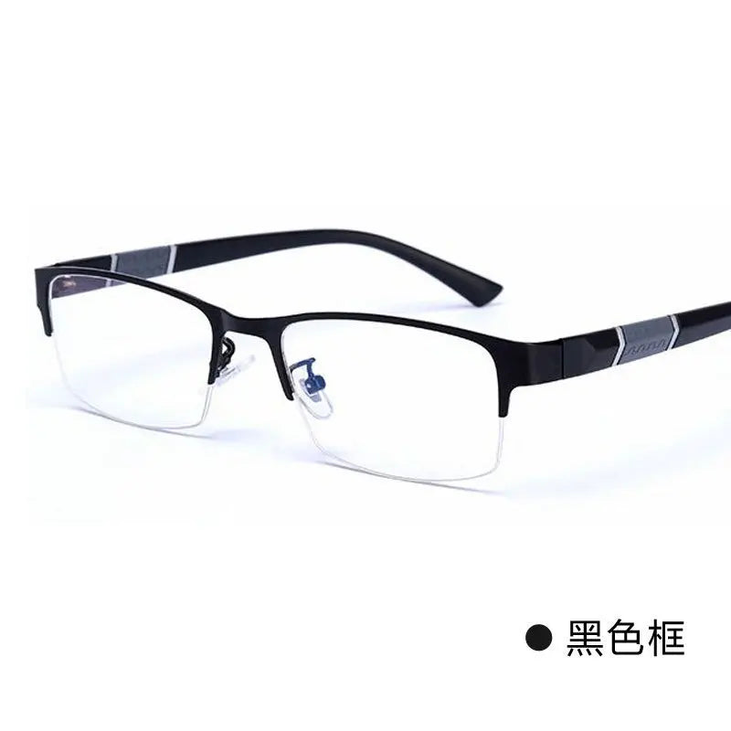 Glasses Men Anti-Blue Light Business Reading Glasses Vintage Half Frame Eye Protection Ultra Light Office Eyeglasses