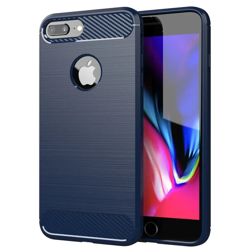 Soft Phone Case For iPhone XR XS Max X Carbon Fiber TPU ShockProof Back Cover for iphone 7 8 plus 6 6S SE2 SE3 Silicone Case