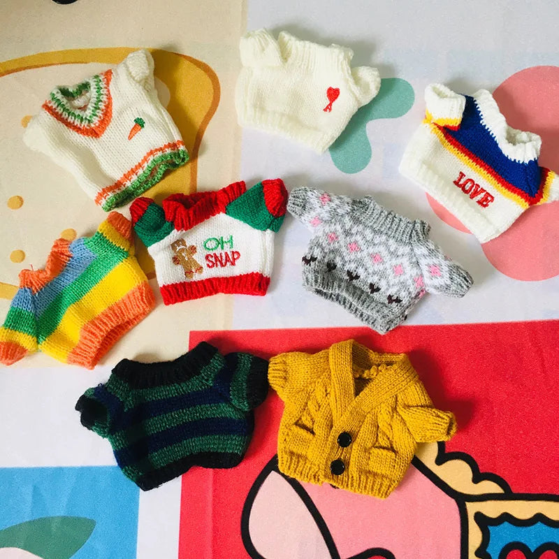 Doll Clothes for 20cm Idol Dolls Plush Star Doll's Clothing Sweater Stuffed Toy Outfit for Cotton Dolls Accessories DIY Gifts