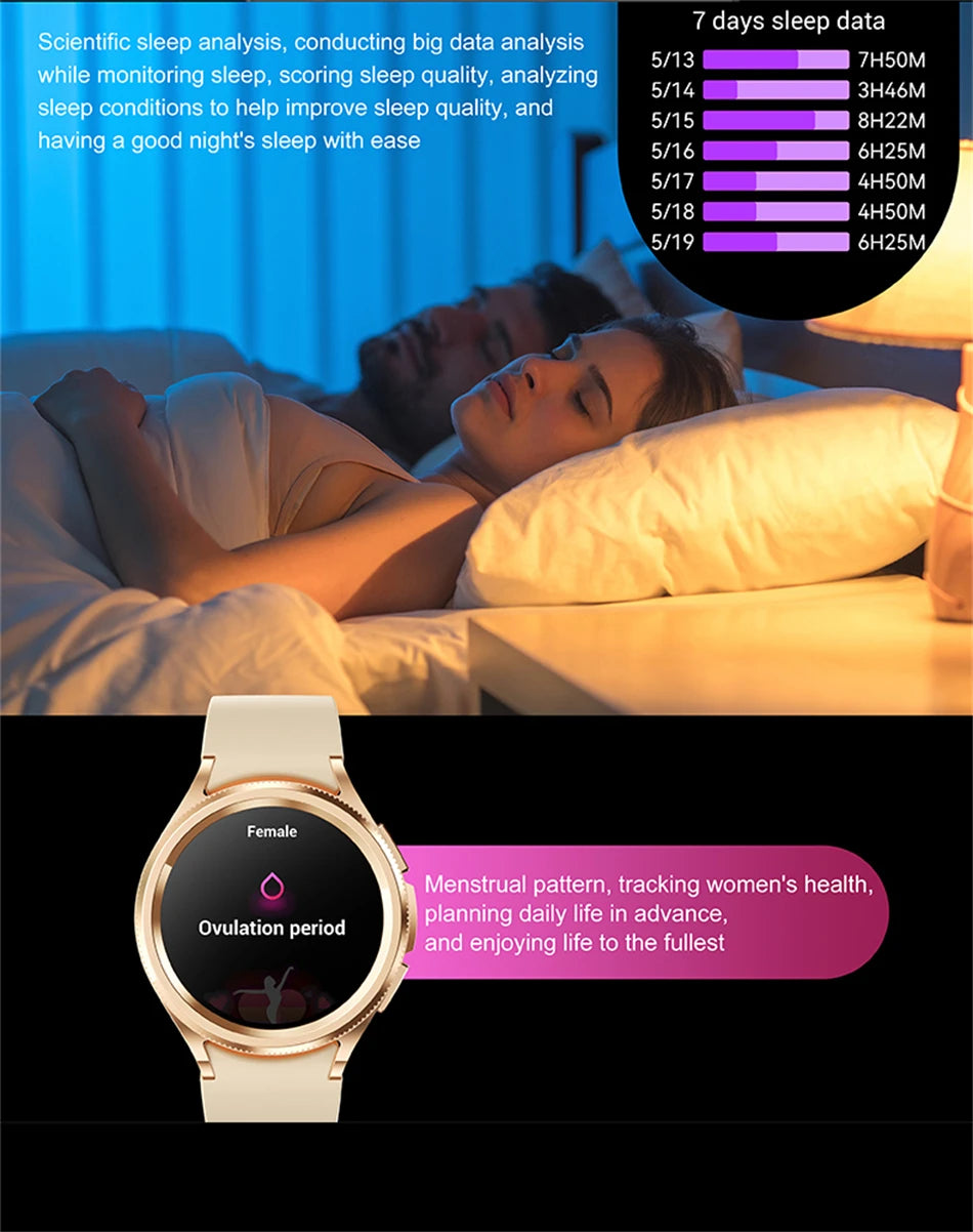 2025 New Smart Watch 6 Classic Smart Watch Fashion Men Sports Fitness Waterproof Heart Rate AMOLED HD Bluetooth Call Smartwatch