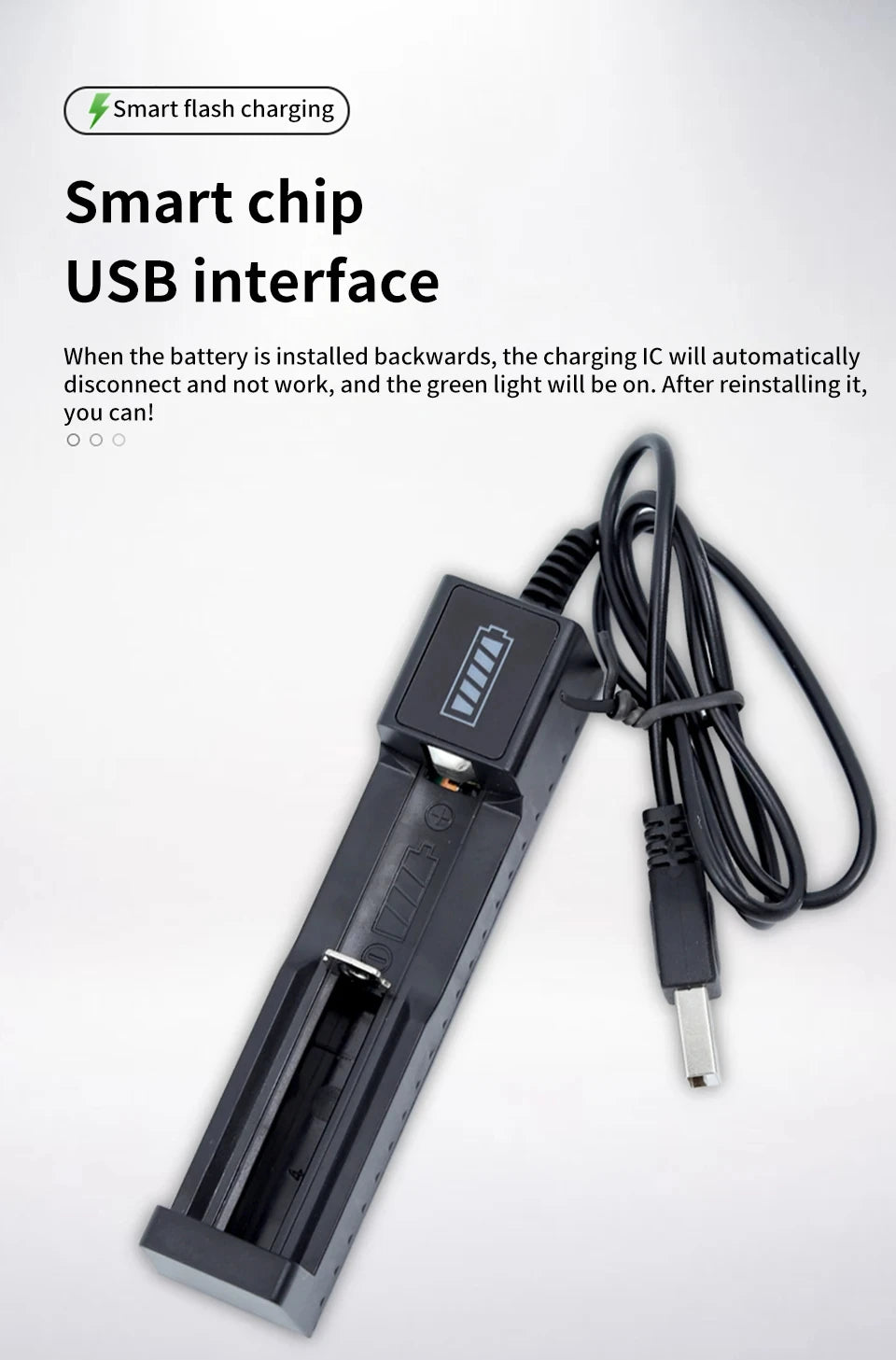 18650 Battery Charger 1/2/4 Slots Dual 18650 Charging 3.7V  Rechargeable Lithium Battery USB Charger For 16340 14500 18650
