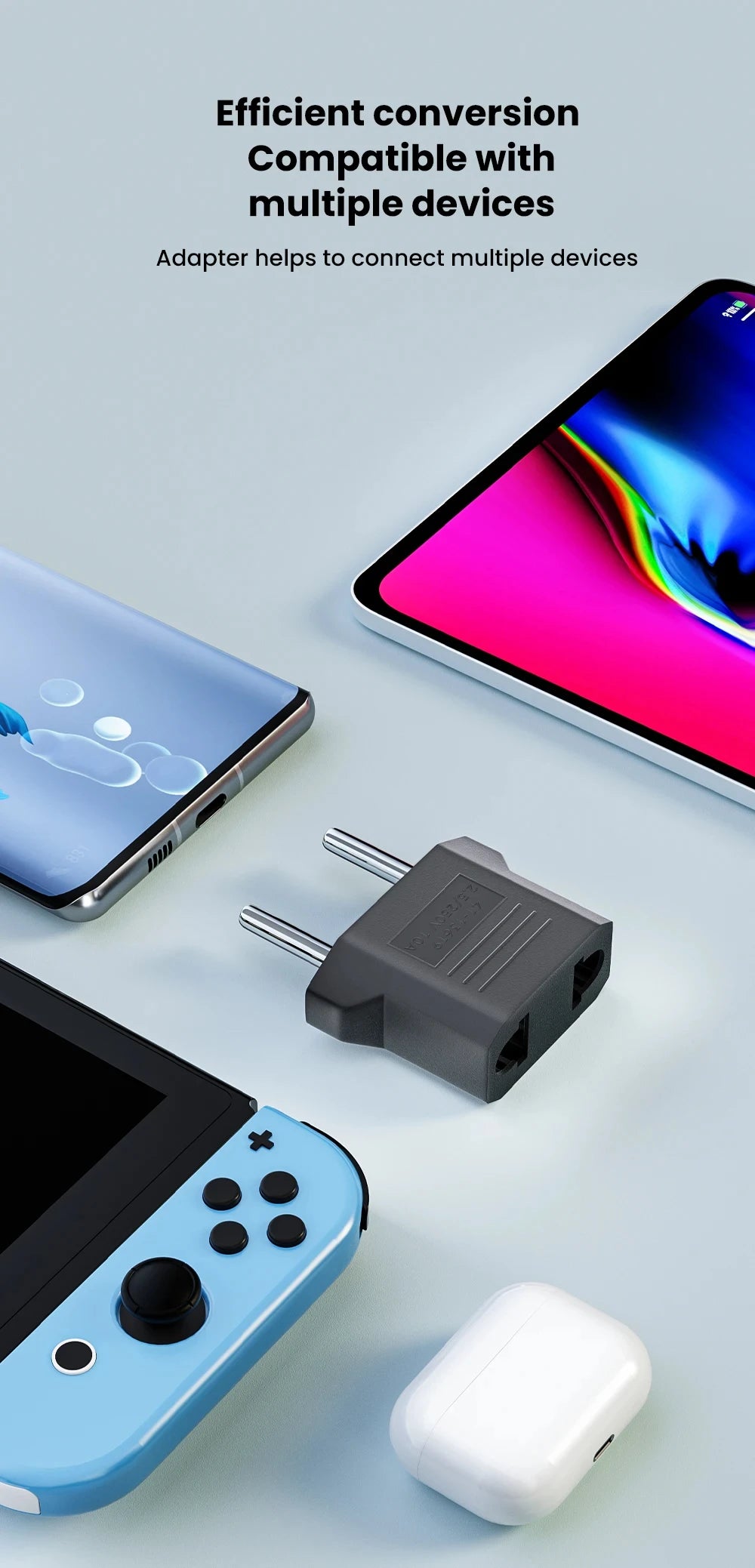 3/5/10Pcs European Euro EU Plug to US USA Plug Socket Travel Charger Converter Adapter Type C Plug Electrical Sockets AC Outlet