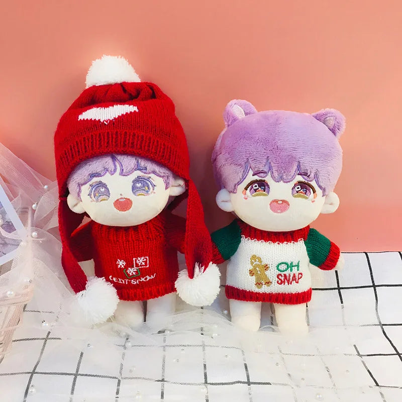 Doll Clothes for 20cm Idol Dolls Plush Star Doll's Clothing Sweater Stuffed Toy Outfit for Cotton Dolls Accessories DIY Gifts