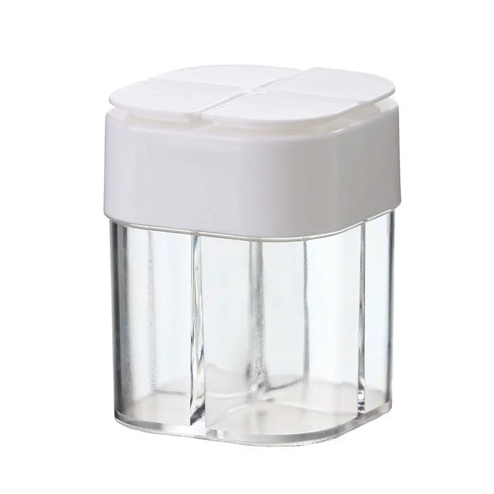 4 in 1 Plastic Dispenser Camping Spice Containers with Sealed lid, Seasoning Spice Shaker Travel Camping Spice Kit for Cooking