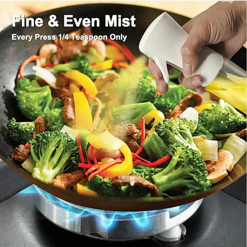 200/300/500mlOil Spray Plastic Household Kitchen Oil Spray Bottle Nebulizing Mist Filling Cooking Dual Use BBQ Camping Dispenser