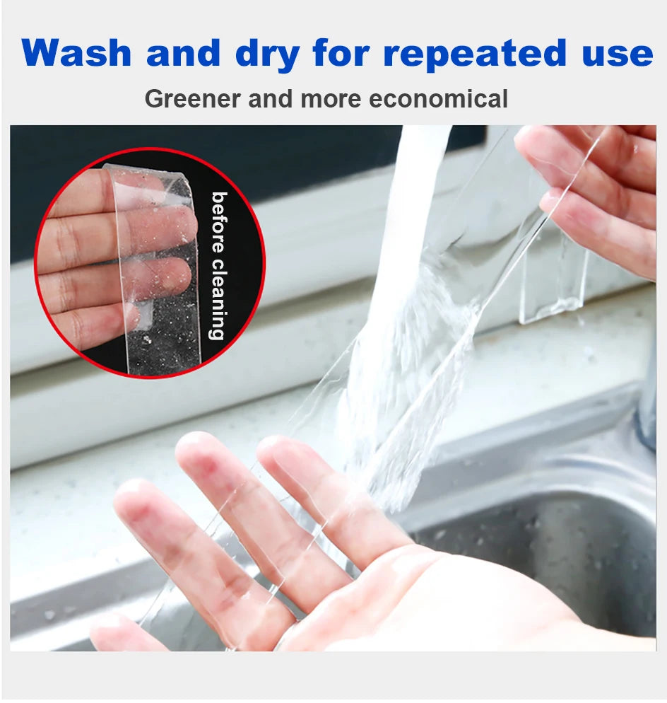 50mm Width Double-sided Adhesive Nano Tape 1-5M Reusable No Trace Waterproof Ultra-strong Wall Tape Strip Clear Mounting Tape