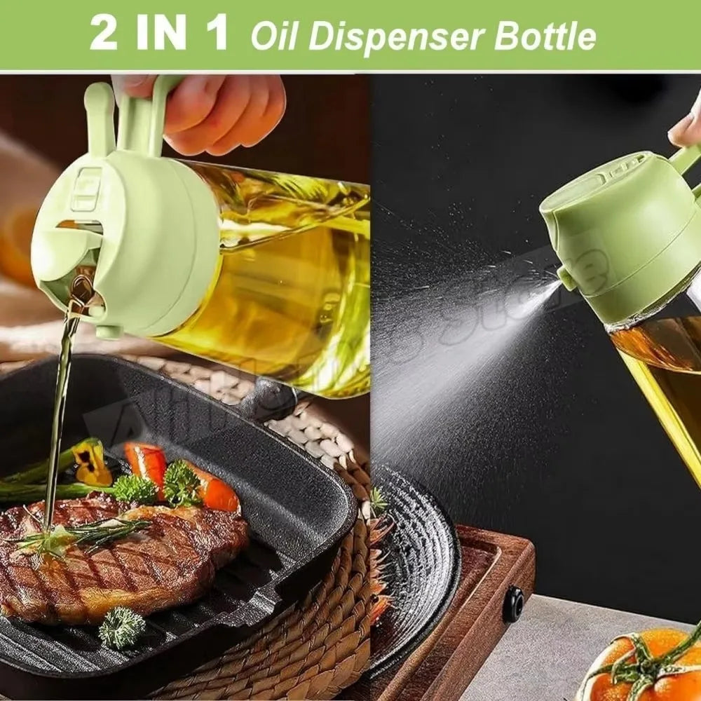 2pc Oil Sprayer Spray for 2 in 1 500ml Oil Sprayer & Pourer Plastic Spray Bottle Kitchen Gadget Sets Accessories for Camping BBQ