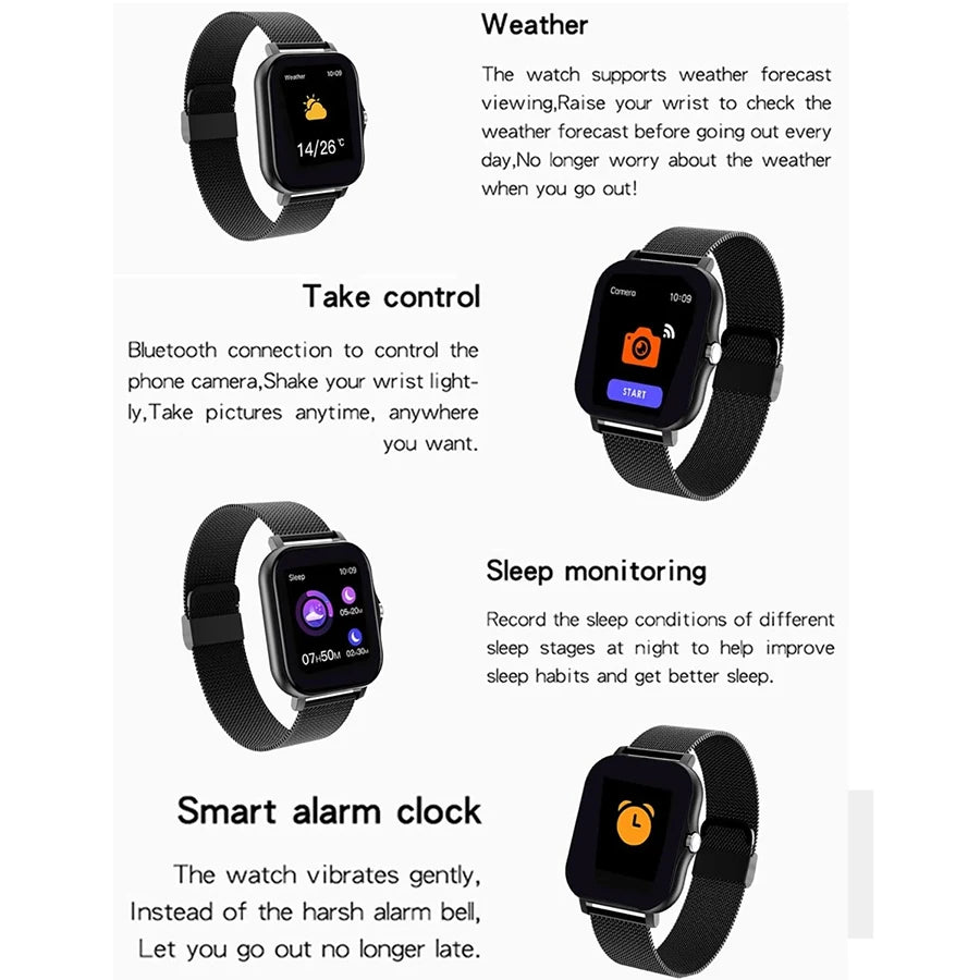 Smart Watch, Wireless Call/Dial, Multiple APP Reminders, Suitable for Men and Women, Sports Watch, Compatible with IPhone/Andrio
