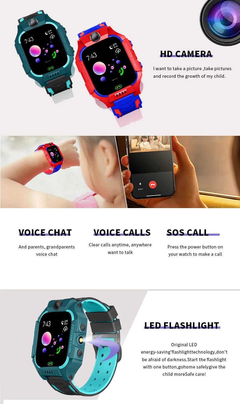 Children's Smart Watch Girl Boy-Smart Watch Children's Watch Age 4-12 Years Old, Intelligence Learning Game Camera Micro Chat Al