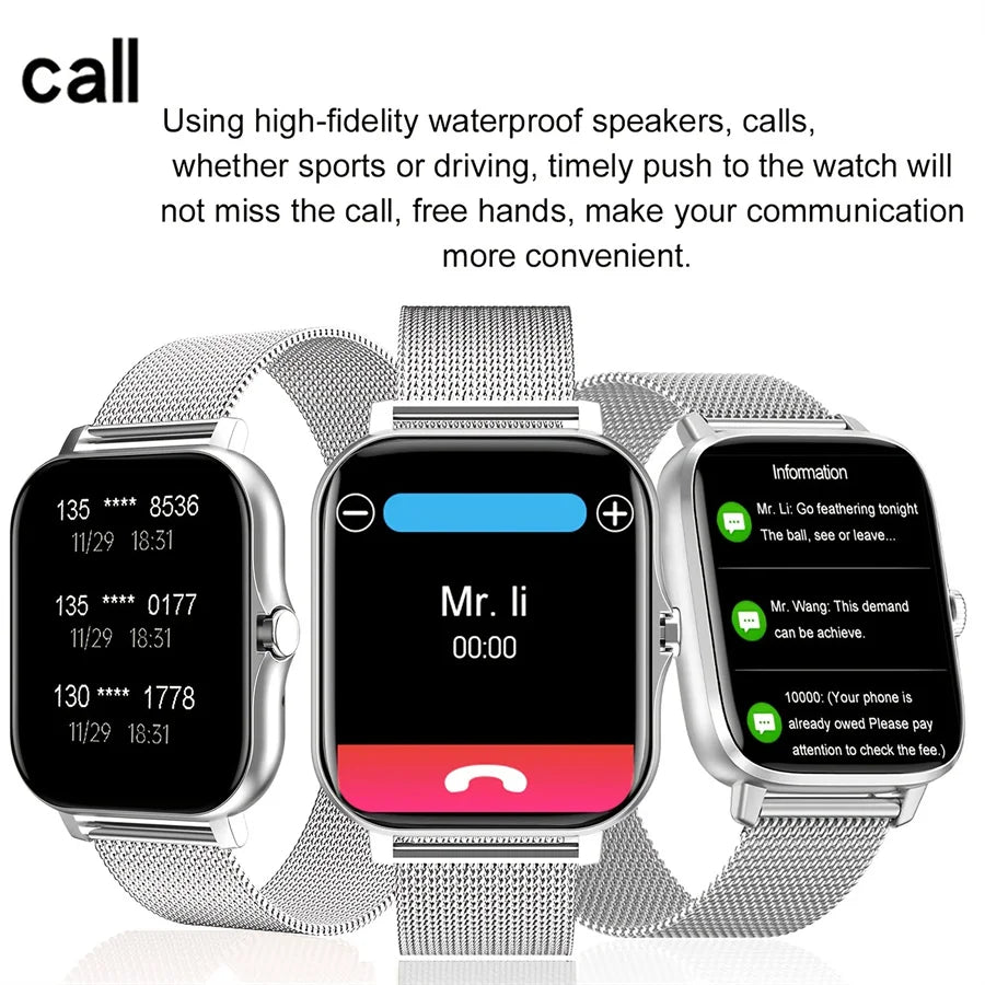 Smart Watch, Wireless Call/Dial, Multiple APP Reminders, Suitable for Men and Women, Sports Watch, Compatible with IPhone/Andrio