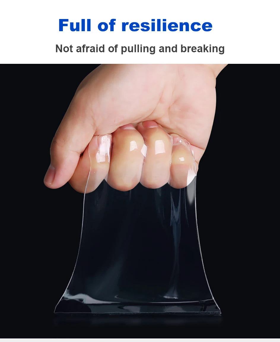 50mm Width Double-sided Adhesive Nano Tape 1-5M Reusable No Trace Waterproof Ultra-strong Wall Tape Strip Clear Mounting Tape