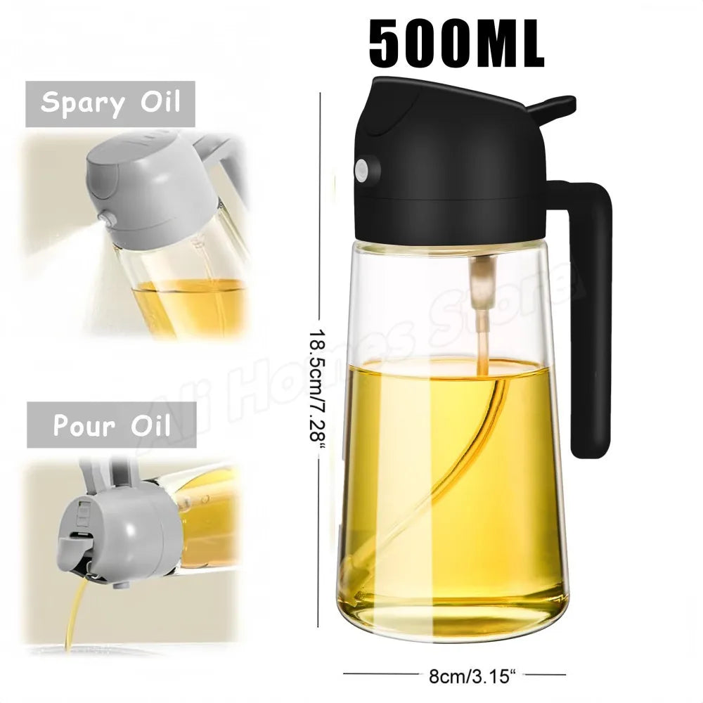 2pc Oil Sprayer Spray for 2 in 1 500ml Oil Sprayer & Pourer Plastic Spray Bottle Kitchen Gadget Sets Accessories for Camping BBQ