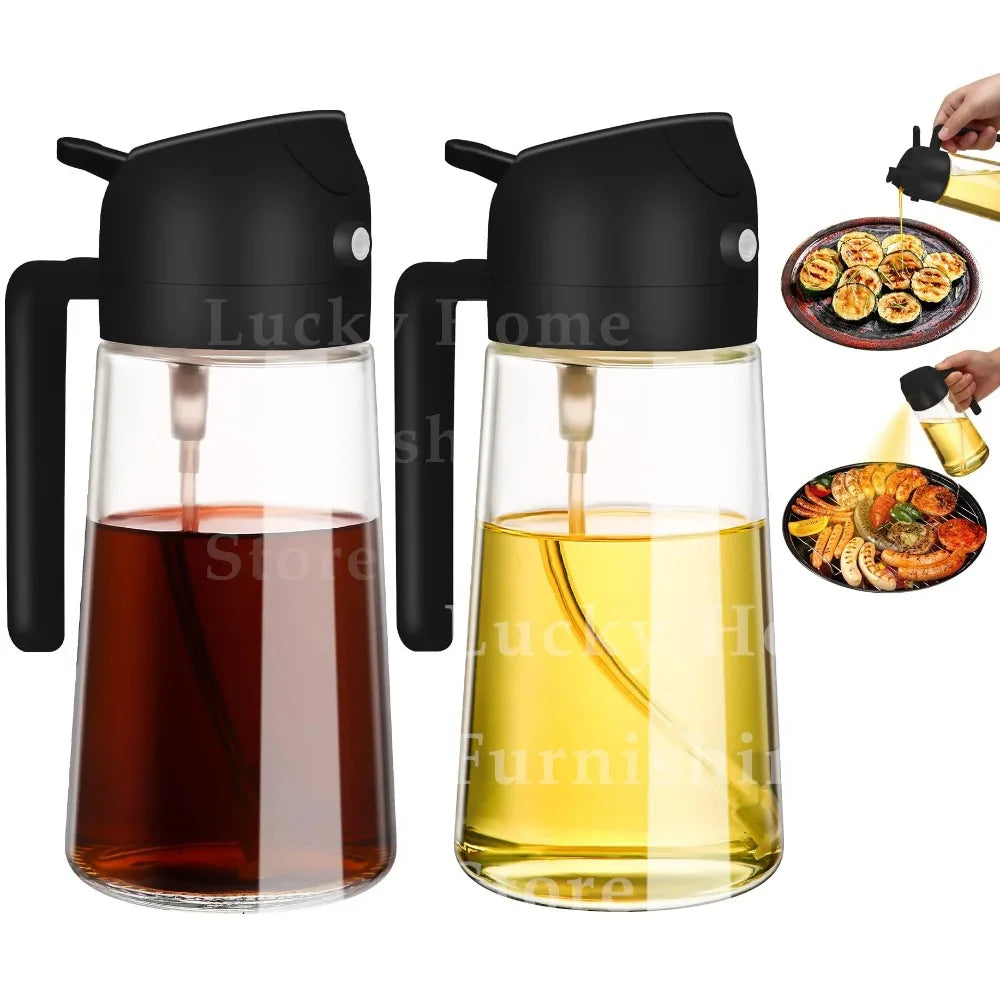 2pc Oil Sprayer Spray for 2 in 1 500ml Oil Sprayer & Pourer Plastic Spray Bottle Kitchen Gadget Sets Accessories for Camping BBQ