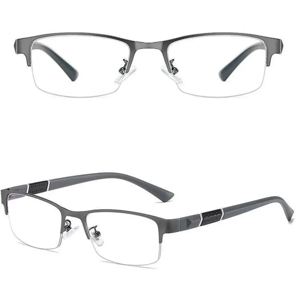 Glasses Men Anti-Blue Light Business Reading Glasses Vintage Half Frame Eye Protection Ultra Light Office Eyeglasses