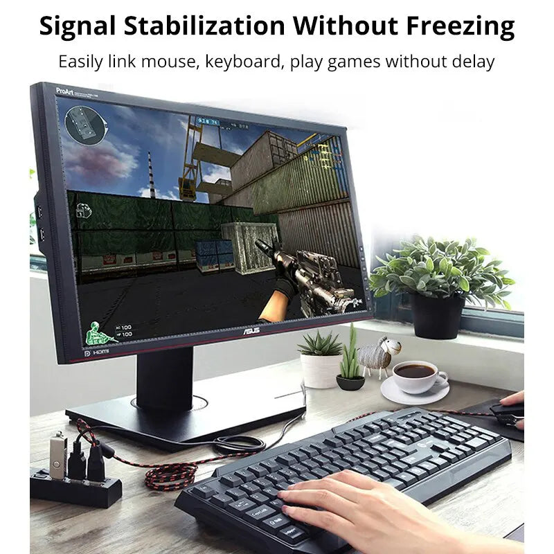 Coolcirc High-Speed 7-Port USB 2.0 Hub with LED Switch &Power Adapter Multi Splitter Expander for PC/Laptop Computer Accessories