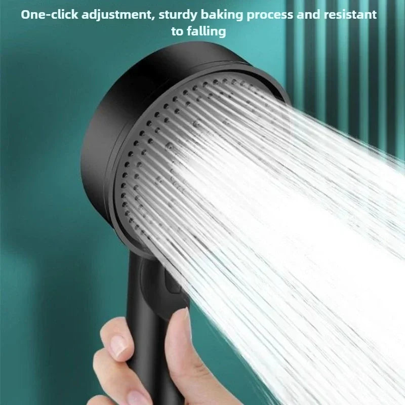 5 Mode Pressure Boost Shower Head Multifunction Adjustable Large Water Yield Shower Nozzle Massage Shower Bathroom Accessory
