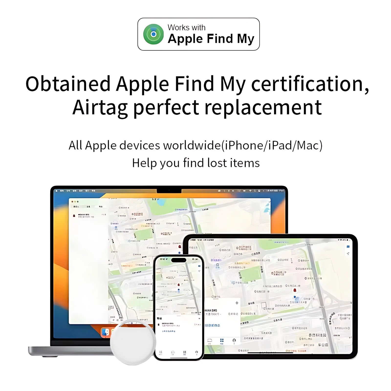 GPS Smart Tracker Mini Tag For IOS iPhone Find My APP ITag Anti Lost Reminder Device MFI Rated Locator Car Key Pet Kids Finder