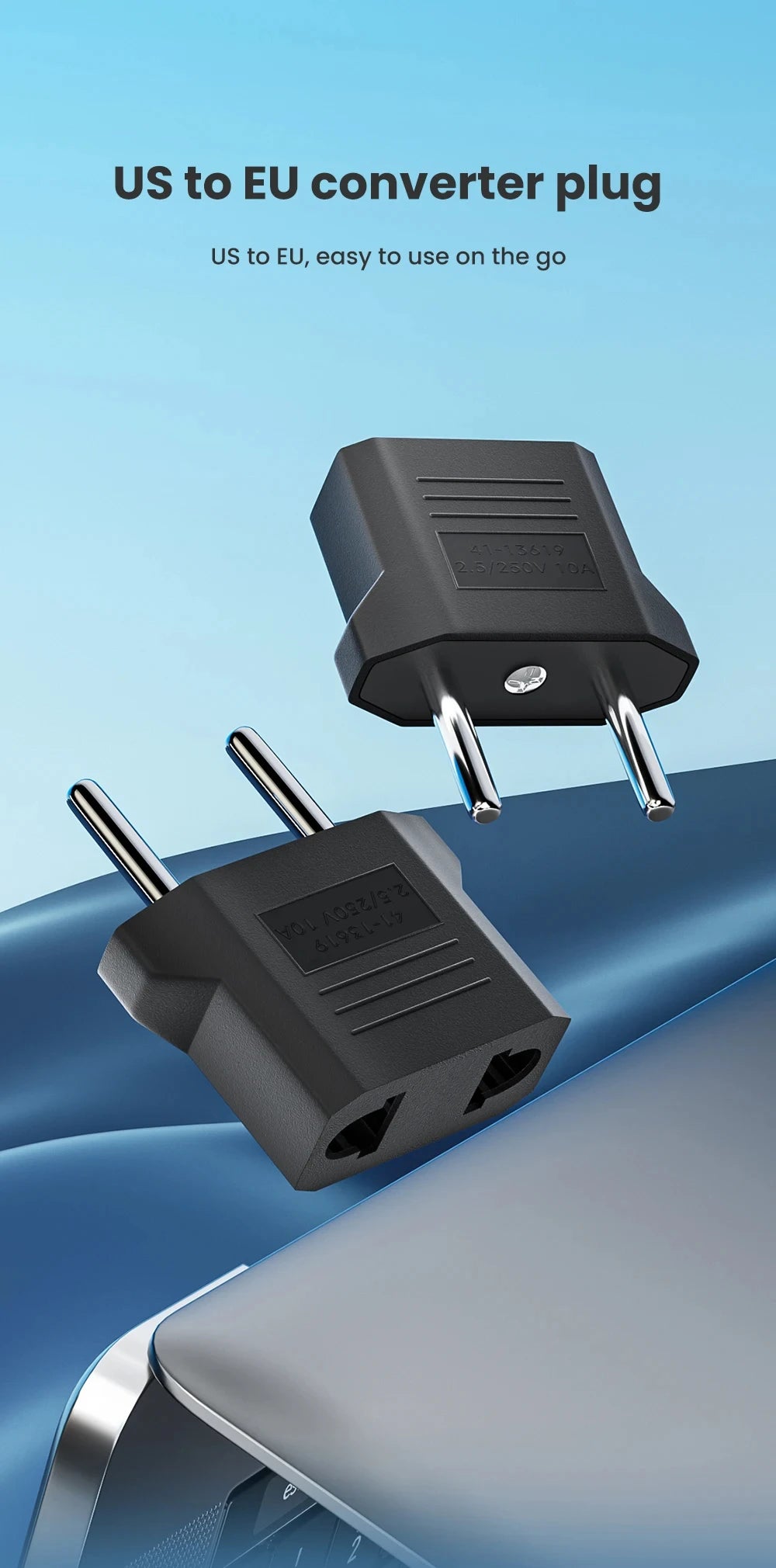 3/5/10Pcs European Euro EU Plug to US USA Plug Socket Travel Charger Converter Adapter Type C Plug Electrical Sockets AC Outlet