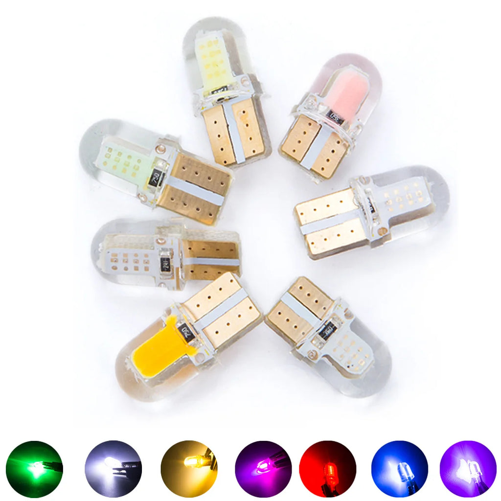 20X LED T10 Led 194 168 W5W COB Led Car Wedge Bulb Auto Interior Dome Reading Light Parking Lamp  License Plate Light