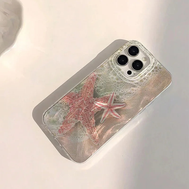 Phone Case For iPhone 16 15 14 13 12 11 Pro 16E 15Pro 16Pro Max X XS Max XR SE 2 7 8 Plus Cool Turtle Seaside Pattern IMD Cover