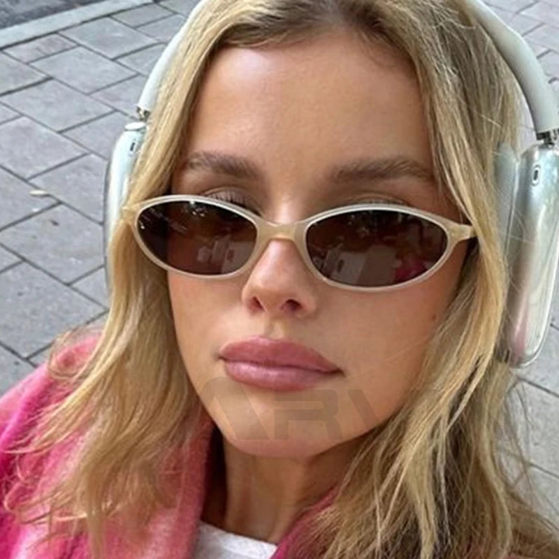 2025 Women's Leopard Brown Sunglasses Fashion Brand Small Frame Sun Glasses Ladies Retro Oval Eyewear Shade Oculus De Sol