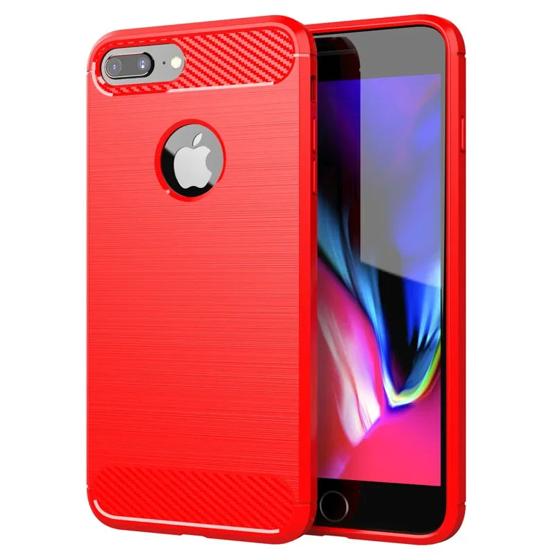 Soft Phone Case For iPhone XR XS Max X Carbon Fiber TPU ShockProof Back Cover for iphone 7 8 plus 6 6S SE2 SE3 Silicone Case