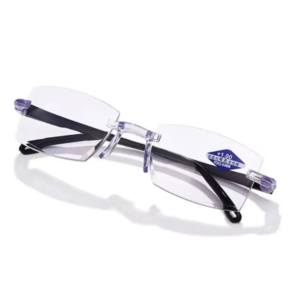 Intelligent Zoom Anti-blue Light Reading Glasses Frameless Cutting Edge Presbyopic Glasses Men and Women Presbyopic Glasses