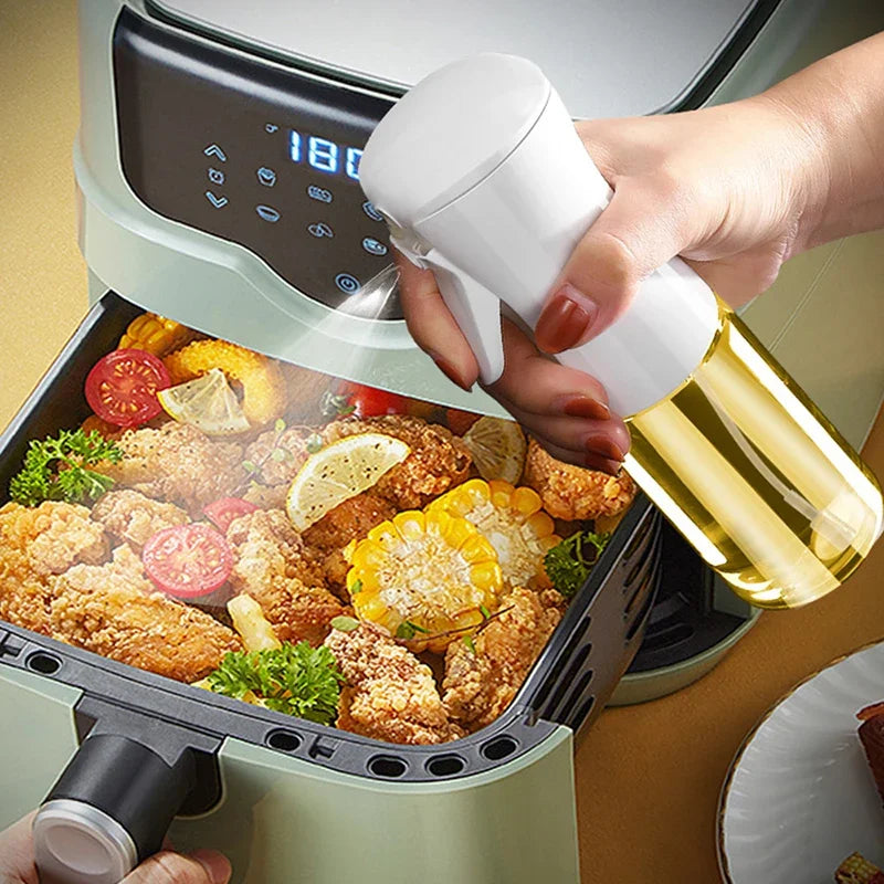 200/300/500mlOil Spray Plastic Household Kitchen Oil Spray Bottle Nebulizing Mist Filling Cooking Dual Use BBQ Camping Dispenser