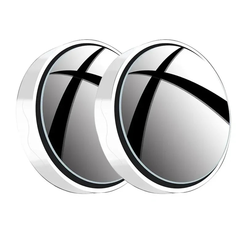 2pcs convex mounted auxiliary rear-view mirror 360 degree rotation wide-angle round frame blind spot accessory