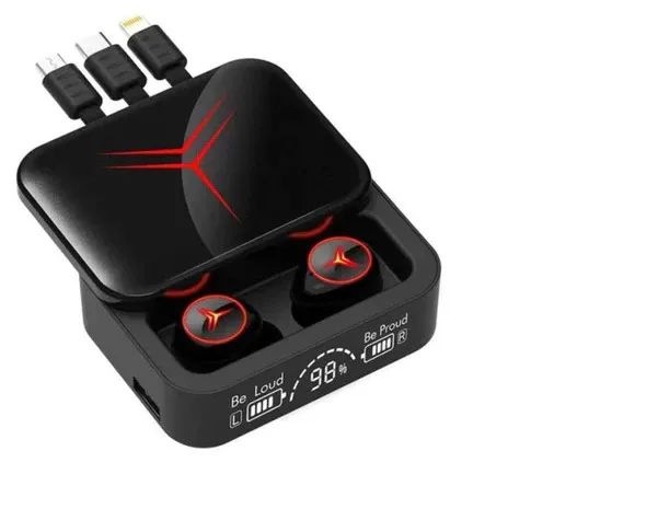 M88 Plus TWS Wireless Earbuds With 3 Cables LED Display Type C Low Latency 9D Sterio HIFI Audio Bluetooth Earphones Headset with Power Bank