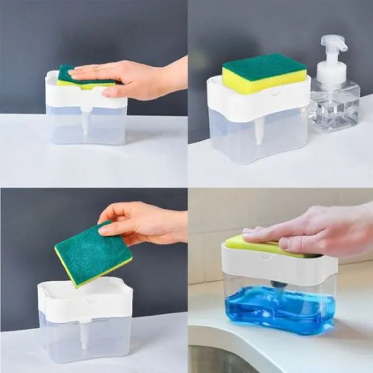 Soap Pump Dispenser and Sponge Holder for Kitchen Sink Dish Washing Soap dispenser With Box Soap Pump Dispenser and Sponge Holder for Kitchen Sink Dish Washing Soap dispenser With Box